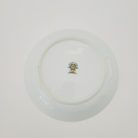 Noritake Charon Salad Plate & Coupe Soup Bowl, c1933-40, Floral & Yellow Scrolls - Picture 5 of 11